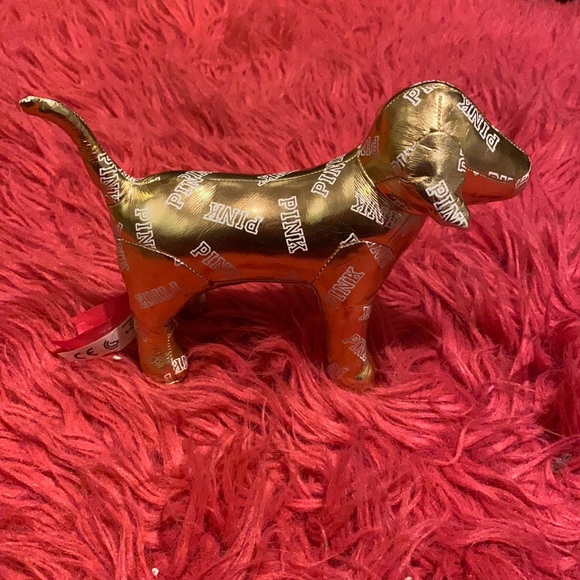 2014 “PINK” Victoria Secret gold stuffed dog - Picture 1 of 5